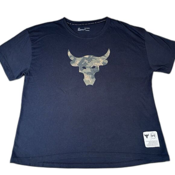 Under Armour Project Rock Brahma Short Sleeve T-shirt Camo Adult Men’s XL - Picture 1 of 7